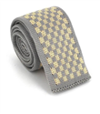 Corbata Punto Cuadros Gris y Beige