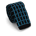 Corbata Punto Cuadros Negra y Turquesa