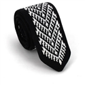 Corbata Punto Estampada Negra y Blanca