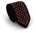 Corbata Punto Estampada Negra y Marrón