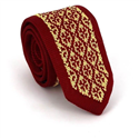Corbata Punto Estampada Roja y Dorada