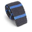 Corbata Punto Gris Rayas Azules