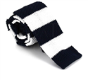 Corbata Punto Rayas Blanca y Azul Oscuro