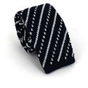 Corbata Punto Rayas Diag. Azul Marino y Blanca