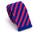 Corbata Punto Rayas Diag. Azul y Rosa