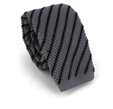 Corbata Punto Rayas Diag. Gris y Negra