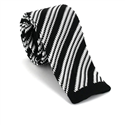 Corbata Punto Rayas Diag. Negra y Blanca