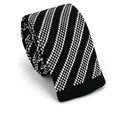 Corbata Punto Rayas Diag. Negra y Blanca