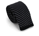 Corbata Punto Rayas Diag. Negra y Gris