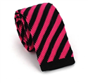 Corbata Punto Rayas Diag. Negra y Rosa