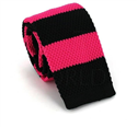 Corbata Punto Rayas Rosa y Negra