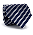 Corbata Rayas Azul y Plata