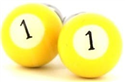 Gemelos Bolas Billar Amarillo 1