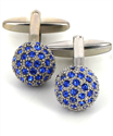 Gemelos Bolas Plateadas y Azules