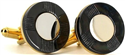Gemelos Circular Dorado y Negro