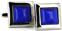 Gemelos Esmaltados Cuadrados Azules II