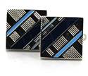 Gemelos Esmaltados Cuadrados Rayados