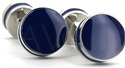 Gemelos Esmaltados Doble Bola Azul