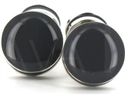 Gemelos Esmaltados Doble Bola Gris Oscuro