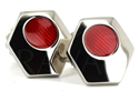 Gemelos Esmaltados Hexagonales Rojos