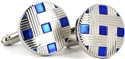 Gemelos Esmaltados Motas Azules