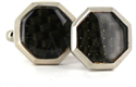 Gemelos Esmaltados Octagonal Negro