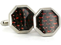 Gemelos Esmaltados Octogonales Rojos y Negros