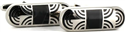 Gemelos Esmaltados Plateado y Negro X