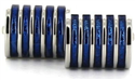 Gemelos Esmaltados Rayas Azules