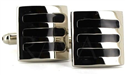 Gemelos Esmaltados Rayas Negras II