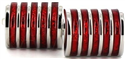 Gemelos Esmaltados Rayas Rojas