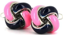 Gemelos Nudos Azul Marino y Rosa