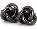 Gemelos Triple Nudo Liso Negro