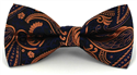 Pajarita Paisley Negra, Azul y Naranja