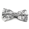 Pajarita Paisley XL Gris Plata