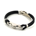 Pulsera Acero y Caucho Negro