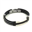 Pulsera Acero y Caucho Negro I
