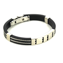 Pulsera con Cordaje de Acero y Caucho Negro I