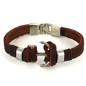 Pulsera Cuero Marrón con Ancla
