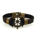 Pulsera Cuero Marrón con Timón