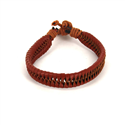 Pulsera Cuero Trenzada Marrón Claro