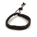 Pulsera Cuero Trenzada Marrón Oscuro