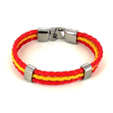 Pulsera Cuero Trenzado Bandera España