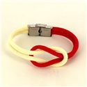 Pulsera Nudo Blanco y Rojo