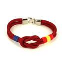 Pulsera Nudo Burdeos con Bandera España