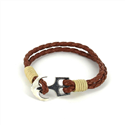 Pulsera Trenzada Cuero con Ancla