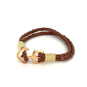Pulsera Trenzada Cuero con Ancla