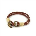 Pulsera Trenzada Cuero con Ancla