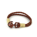 Pulsera Trenzada Cuero con Ancla