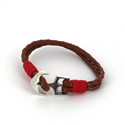 Pulsera Trenzada Cuero con Ancla